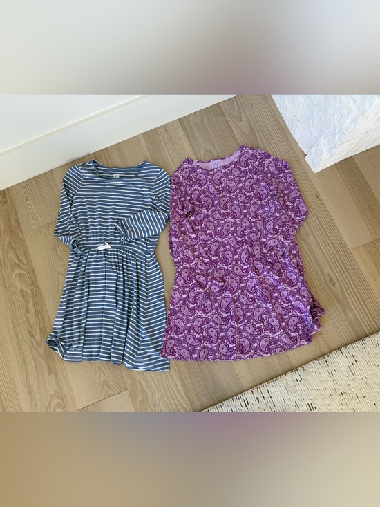 GAP Other - GAP Girls Blue Stripe Dress & lands end Purple Paisley Tunic